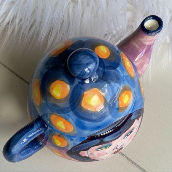 2 Piece Miniature  Denise Ford By Ganz Collection Tea Pot Deco Art Girl Face - Picture 12 of 15